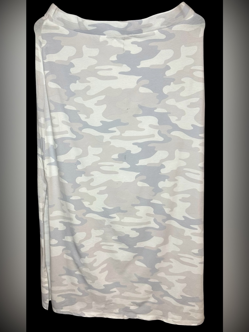 Revolve Z Supply Light Gray & White Camo Midi Skirt -Flawed